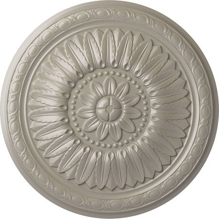 Ekena Millwork Temple Ceiling Medallion (Fits Canopies up to 9 1/4"), Hand-Painted Pearl White, 24"OD x 1 5/8"P CM24TEPWS